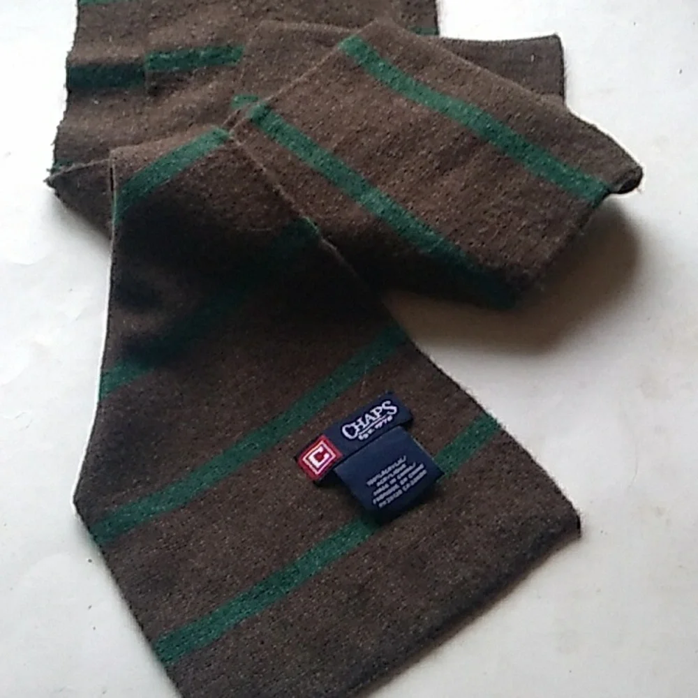 Chaps Mens Striped Rectangular Scarf